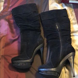 Black suede boots